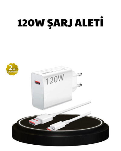 120W Ultra Hızlı Şarj Adaptörü USB-C Destekli Güçlü Şarj Teknolojisi