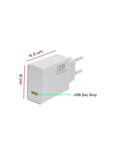 120w Süper Hızlı Şarj Cihazı - Usb Type-c Bx40