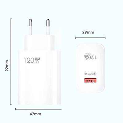 120w Usb Hızlı Type C Uçlu Kablolu Şarj Aleti Bx40