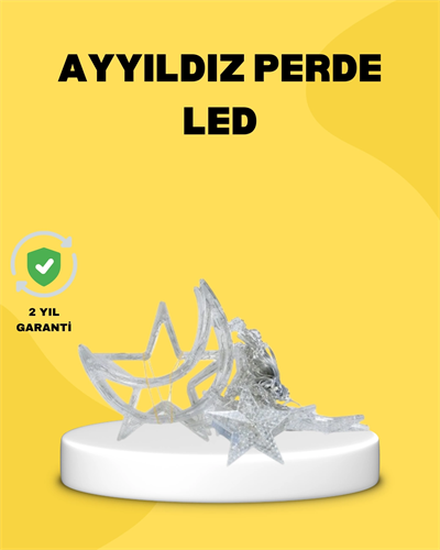 126 LED’li Yıldız Ay Perde Işık Prizden Çalışan Dekoratif Aydınlatma