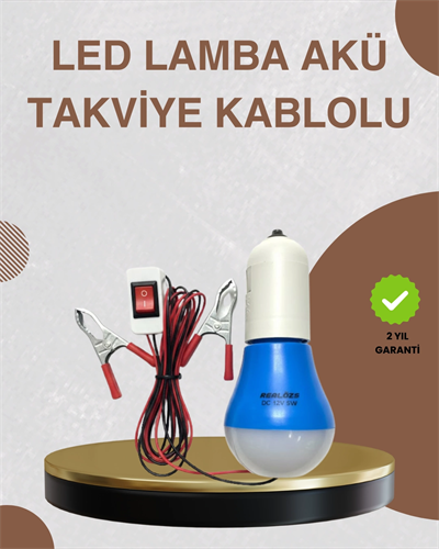 12V LED Ampul Timsah Kıskaçlı Taşınabilir Aydınlatma