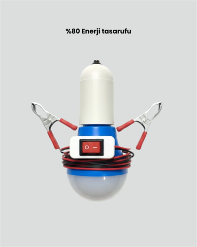 12V LED Ampul Timsah Kıskaçlı Taşınabilir Aydınlatma
