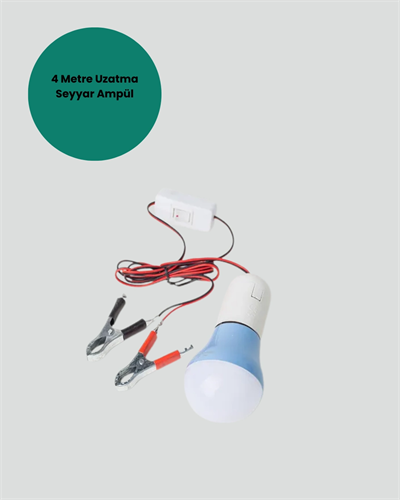 12V LED Ampul Timsah Kıskaçlı Taşınabilir Aydınlatma
