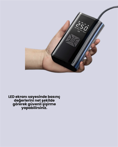 12V Uyumlu Çok İşlevli Akıllı Araç Lastik Pompası Yeni Nesil