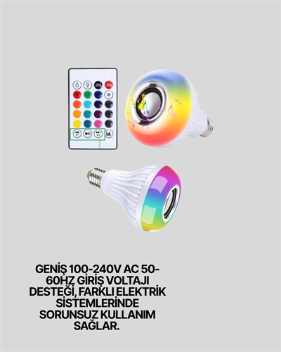 12W LED Ampul – Renkli Işık ve Dahili Hoparlör Özellikli
