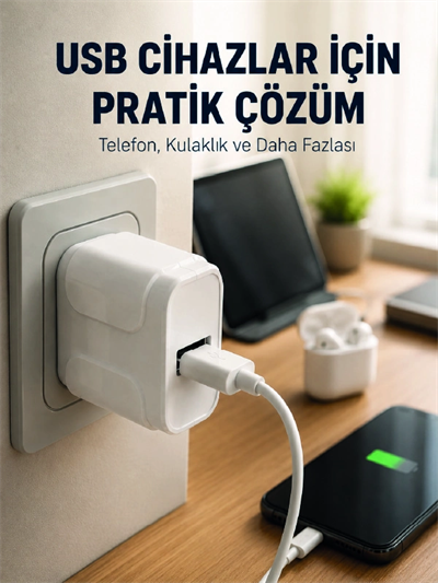 12W USB Şarj Adaptörü 5V 2.4A Hızlı ve Güvenli Şarj Başlığı