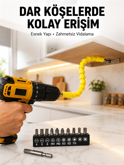 12’li Akrobat Bits Vidalama Seti Esnek Uç Çok Yönlü Kullanım Yeni Nesil