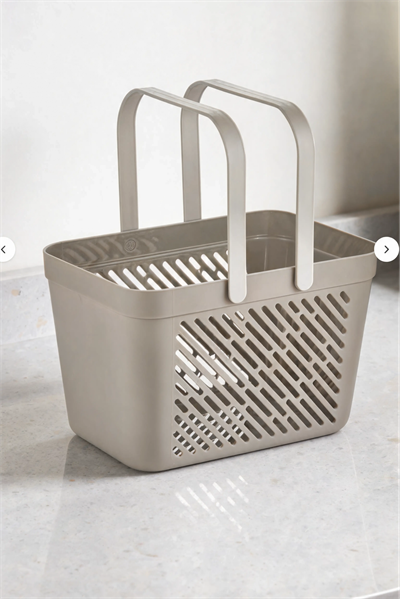 12li Gri Çok Amaçlı Kulplu Sepet Mutfak Banyo Organizer Ekonomik Set