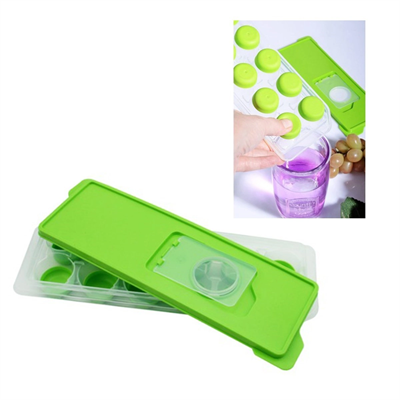 12li Kapaklı Yapışmaz Silikon Tabanlı Plastik Küp Buz Kalıbı Bx40