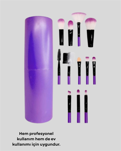 12’li Profesyonel Makyaj Fırça Seti – Dökülmeyen Yumuşak Kıllı, Ergonomik Tasarım