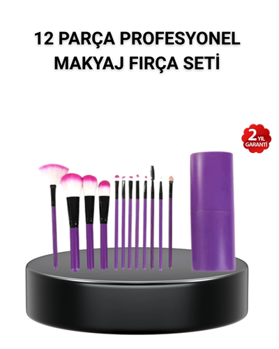 12’li Profesyonel Makyaj Fırça Seti – Dökülmeyen Yumuşak Kıllı, Ergonomik Tasarım