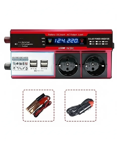 12v 2000w Modifiye Sinüs İnverter Araç Ve Güneş Enerjisi Uyumlu, Çift Usb, Çift Priz Ve Çakmaklık Eco Lounge