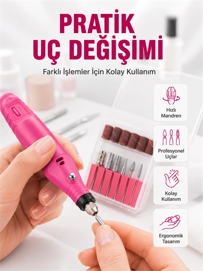 12v Çok Fonksiyonlu Tırnak Bakım Cihazı Yeni Nesil