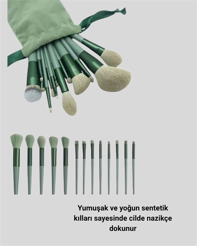 13 Parça Makyaj Fırça Seti – Ergonomik, Dökülme Yapmayan, Taşınabilir