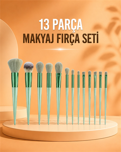 13 Parça Makyaj Fırça Seti Far Fırçası Allık Fırçası Yumuşak Uçlu