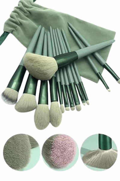 13 Parça Taşınabilir Kılıflı Profesyonel Makyaj Fırça Seti Pudra Allık Fondöten Fırçası