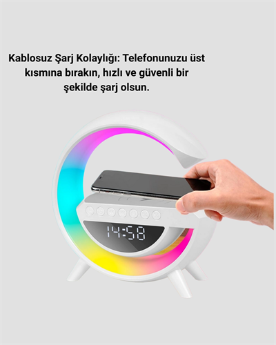 13 Renk Seçenekli Kablosuz Şarj Cihazlı LED Lamba