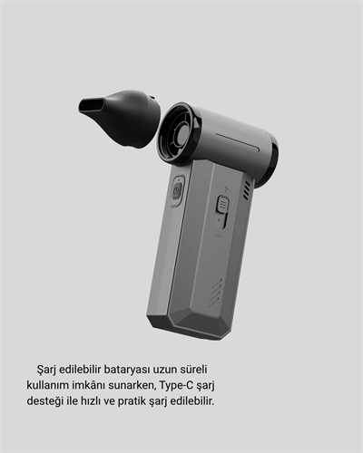 130000 RPM Çok Fonksiyonlu Şarjlı Hava Üfleme ve Vakum Temizlik Cihazı