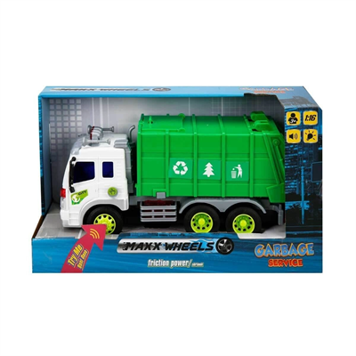 13078 1:16 Maxx Wheels Sesli ve Işıklı Geri Dönüşüm Kamyonları