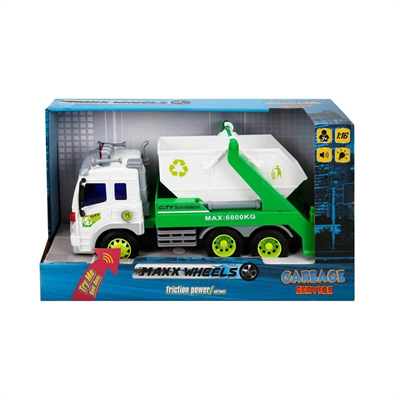 13078 1:16 Maxx Wheels Sesli ve Işıklı Geri Dönüşüm Kamyonları