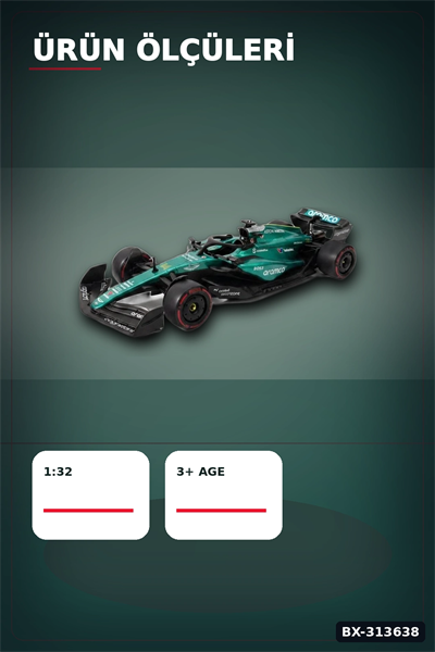 1:32 Aston Martin F1 Metal Diecast Model Araba - Çek Bırak Oyuncak, Koleksiyon BX-313638