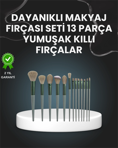 13lü Fiber Kıllı Yumuşak Makyaj Fırçası Seti Taşınabilir ve Ergonomik Tasarım