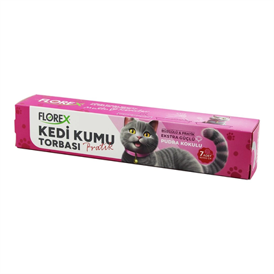 140 Adet Kedi - Evcil Hayvan  Kumu Torbası Pratik Pudra Kokulu  Büzgülü - Extra Güçlü 82x50cm Bx40