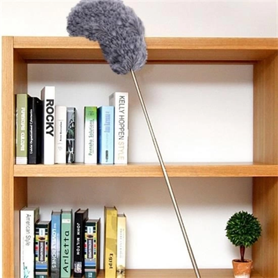 140 Cm Teleskopik Uzatılabilir Mikrofiber Yumuşak Başlıklı Gri Toz Alma Fırçası Toz Püskülü