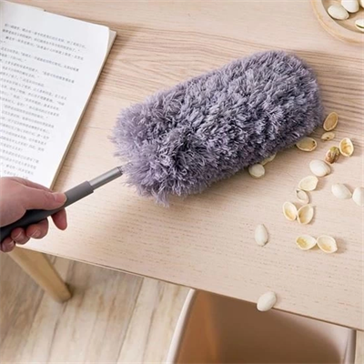 140 Cm Teleskopik Uzatılabilir Mikrofiber Yumuşak Başlıklı Gri Toz Alma Fırçası Toz Püskülü