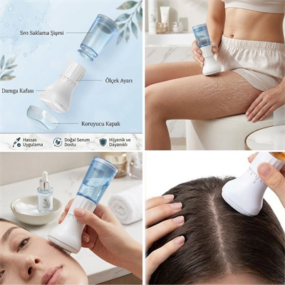 140 İğneli Serum Hazneli Dermaroller – 0-3 Mm Ayarlı Dermaroller Mikro İğneli Saç, Cilt Ve Vücut Bakım Aparatı Bx40