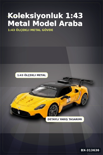 1:43 Lisanslı Metal Maserati GT2 Çek Bırak Model Araba - Koleksiyonluk Oyuncak BX-313636