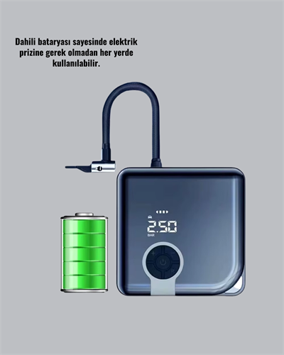 150 PSI Yüksek Basınç Kapasiteli Kablosuz Lastik Pompası