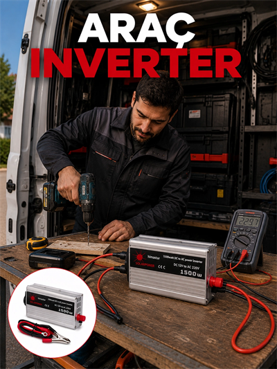 1500W Araç İnvertörü Elektronik Cihazlar İçin Yüksek Verimli Güç Dönüştürme Sistemi