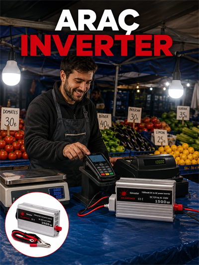 1500W Araç İnvertörü Güçlü Priz Çıkış