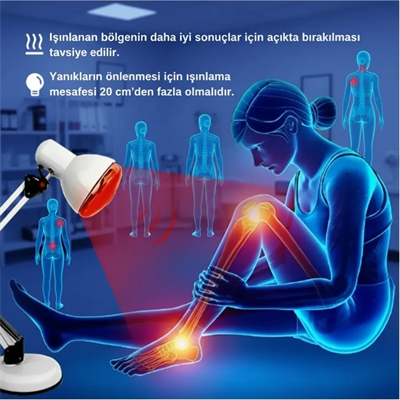 150w Kızılötesi (infrared) Isıtıcılı Fizik Tedavi Lambası (Kırmızı Işık) E27 (Kalın Duy)