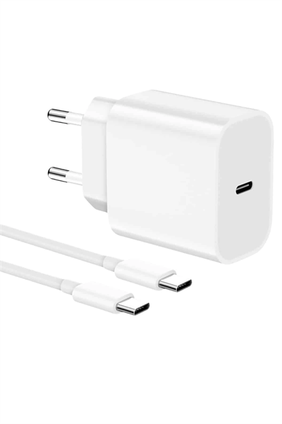 15/Pro/Pro Max 20W İOS Uyumlu Hızlı Şarj Aleti Adaptörlü Beyaz