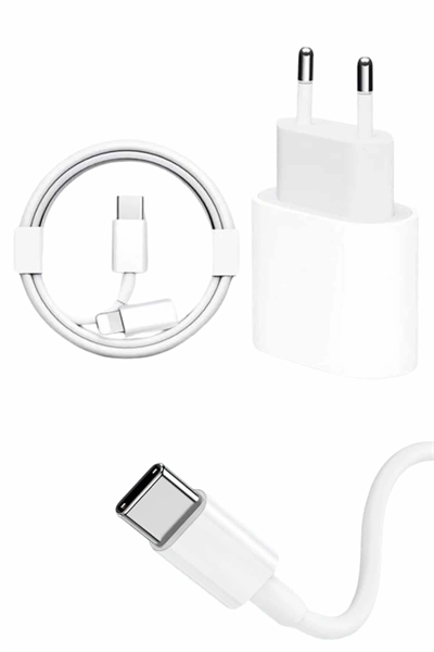 15/Pro/Pro Max 20W İOS Uyumlu Hızlı Şarj Aleti Adaptörlü Beyaz