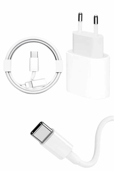 15/Pro/Pro Max 25W İOS Uyumlu Hızlı Şarj Aleti Adaptörlü Beyaz
