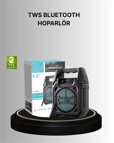 15W Güçlü Ses Çıkışlı Bluetooth Hoparlör FM Radyo ve Mikrofon Destekli