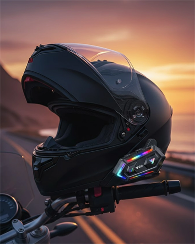 16 Mod RGB Işıklı Motosiklet Intercom Çift Telefon Destekli