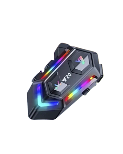 16 Mod RGB Işıklı Motosiklet Intercom Çift Telefon Destekli