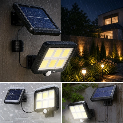 160 Led Solar Bahçe Aydınlatması, 6'lı Güneş Panelli Led Lamba, 5 Metre Kablolu Ve Kumandalı Bx40
