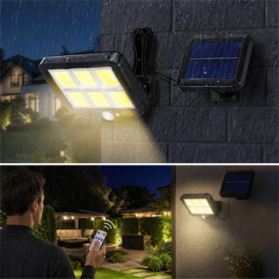 160 Led Solar Bahçe Aydınlatması, 6'lı Güneş Panelli Led Lamba, 5 Metre Kablolu Ve Kumandalı Bx40
