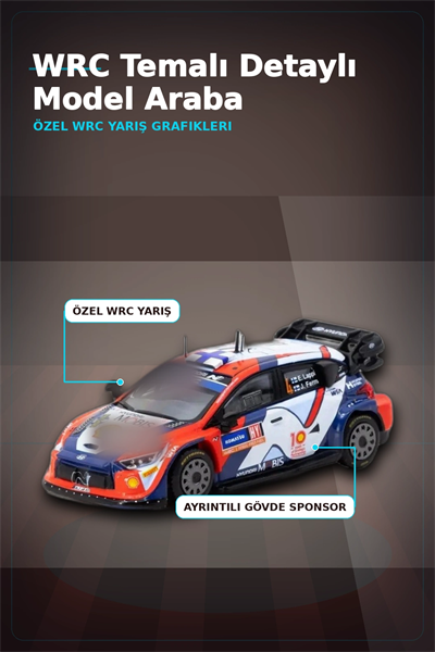1/64 Hyundai I20 N Rally1 Hibrit 2024 Isvec Birincisi Model Araba, Koleksiyon Hediyesi BX-313347