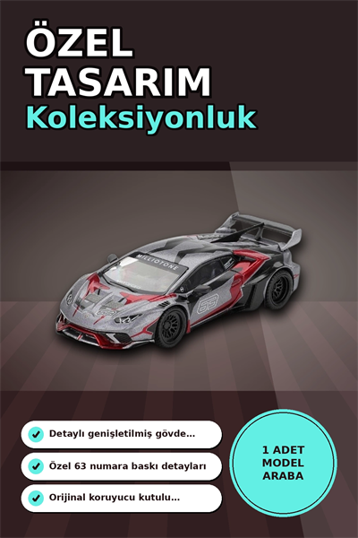 1/64 Metal Diecast LB Works Lamborghini Huracan GT Ronin - Tekli Koleksiyonluk Model Araba BX-313399