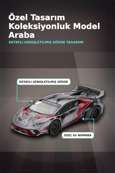 1/64 Metal Diecast LB Works Lamborghini Huracan GT Ronin - Tekli Koleksiyonluk Model Araba BX-313399