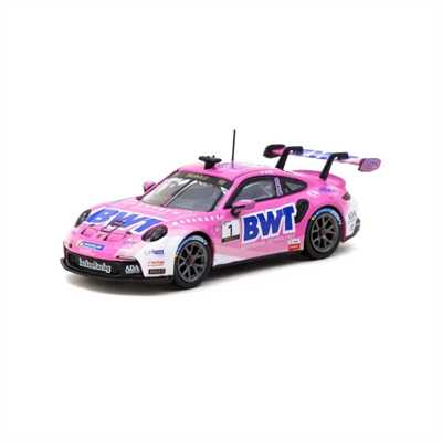 1/64 Ölçek Diecast Porsche 911 GT3 Cup 992 Yarış Arabası - 2024 Mobil 1 Supercup BX-313333