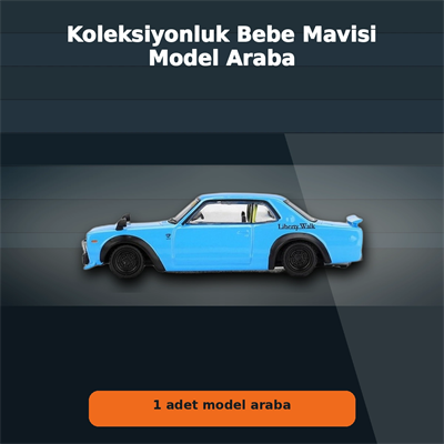 1/64 Ölçekli Baby Blue Nissan LB Works HAKOSUKA Diecast Koleksiyon Model Araba