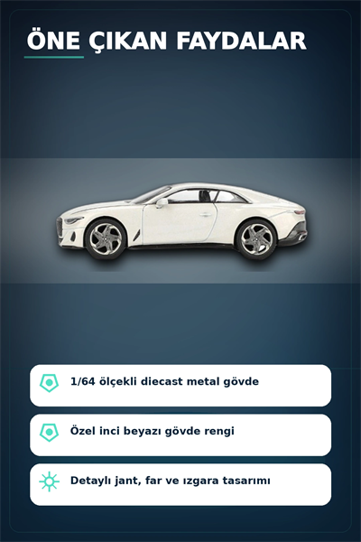 1/64 Ölçekli Metal Diecast Model Bentley Batur Bonneville Pearl Araba Koleksiyon BX-313379