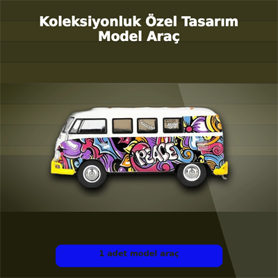 1/64 Ölçekli Volkswagen T1 Minibüs Diecast Model Araba - Koleksiyonluk Mizu Design